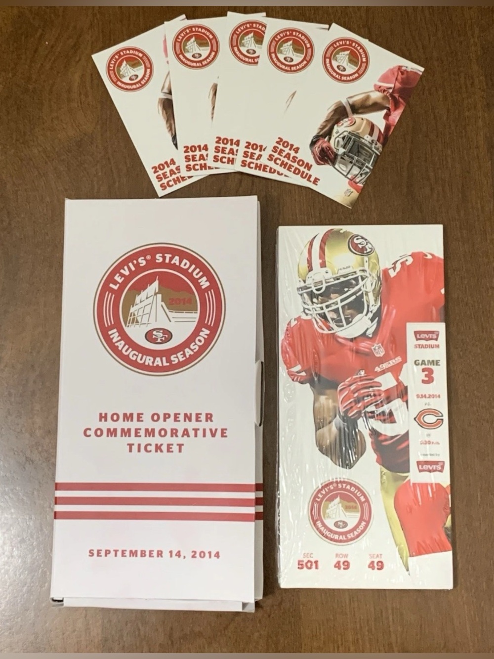 2014 San Francisco 49ers Levi’s Stadium Inaugural Commemorative Ticket Schedules